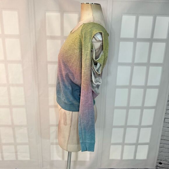 🔥🔥5 for $25🔥🔥 Venus Multicolor Ombre Cutout Long Sleeve Colorful Sweatshirt - Picture 6 of 8